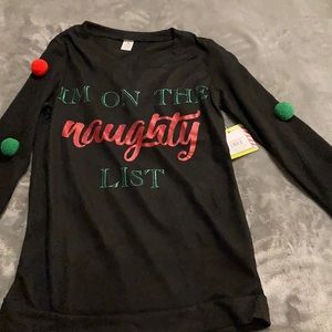 black long-sleeve christmas t-shirt